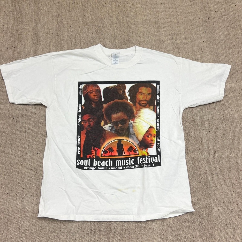 Vintage Soul Beach Music Festival Shirt Mens XL White 2000s